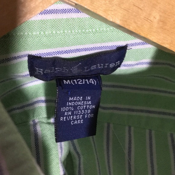 Ralph Lauren pink and green button down bundle (M) - Picture 4 of 5